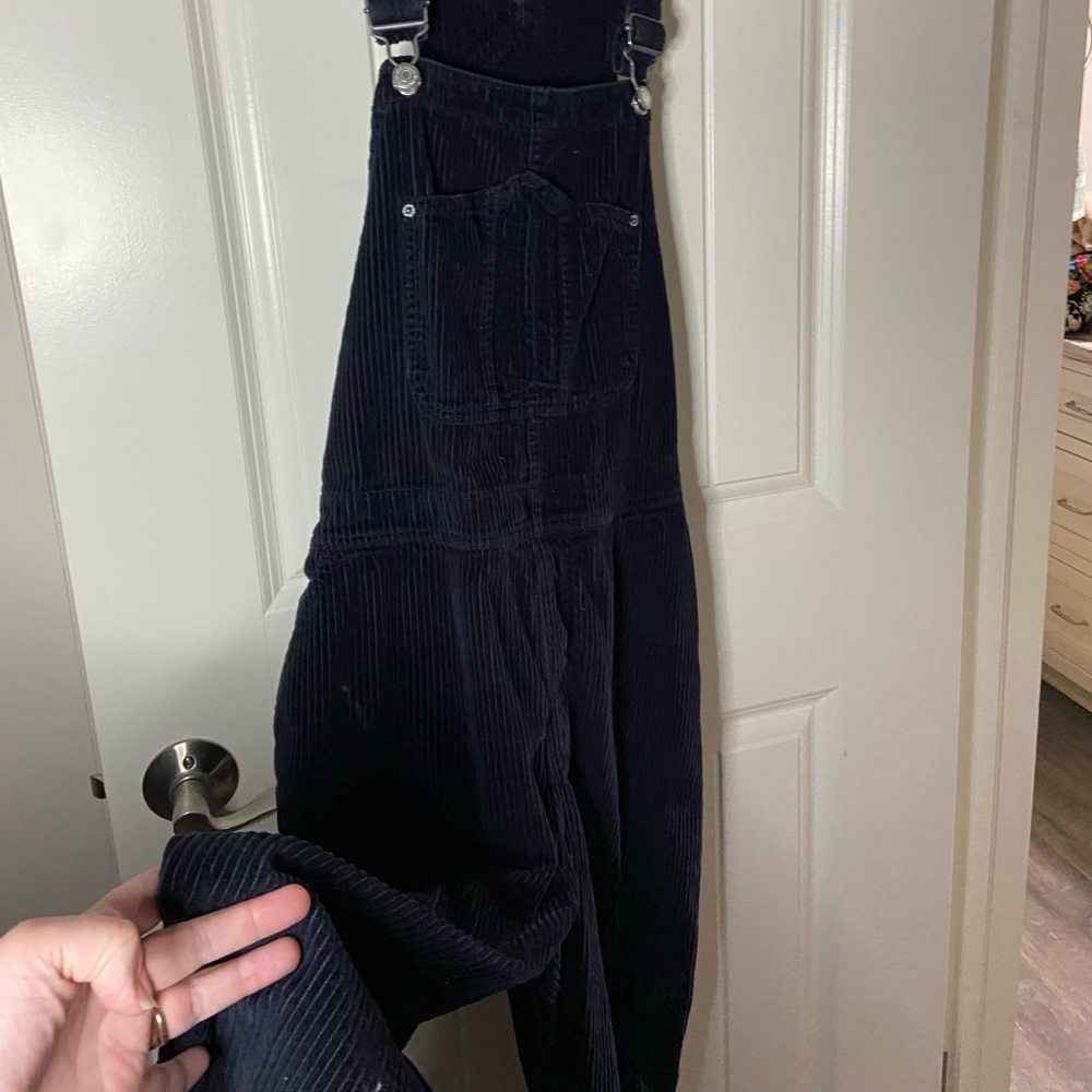 Black corded overalls in 14P, from Old Navy